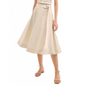 VERONICA BEARD facia midi skirt in limestone